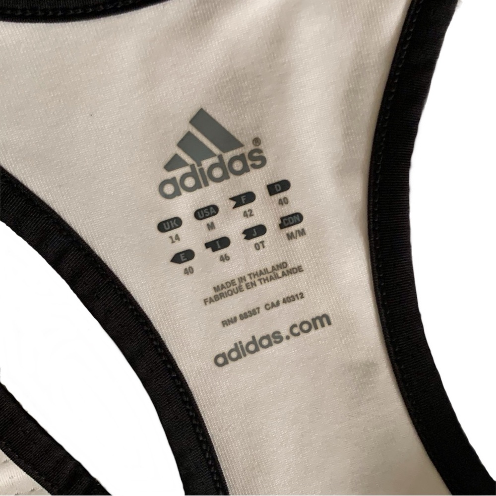 Adidas White Racerback Tank Top with Built-in Sports Bra - Picture 6 of 6